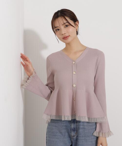 PROPORTION BODY DRESSING(プロポーションボディドレッシング)の「シアー切替ペプラムニット / 1216170108(ニット/セーター・レディース・ブラウン系その他/ブルー/グレー/ピンク/ホワイト系その他・FREE)」の13枚目の写真