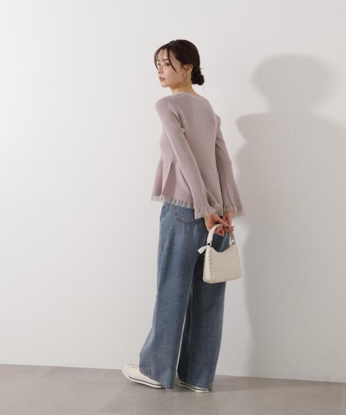 PROPORTION BODY DRESSING(プロポーションボディドレッシング)の「シアー切替ペプラムニット / 1216170108(ニット/セーター・レディース・ブラウン系その他/ブルー/グレー/ピンク/ホワイト系その他・FREE)」の14枚目の写真