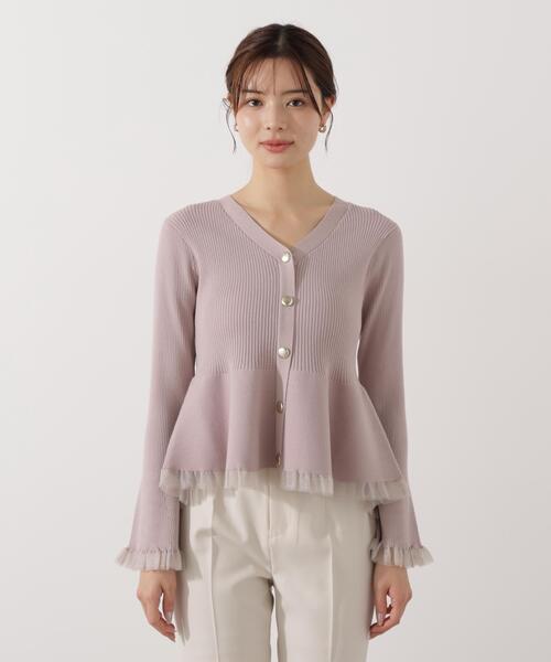 PROPORTION BODY DRESSING(プロポーションボディドレッシング)の「シアー切替ペプラムニット / 1216170108(ニット/セーター・レディース・ブラウン系その他/ブルー/グレー/ピンク/ホワイト系その他・FREE)」の16枚目の写真