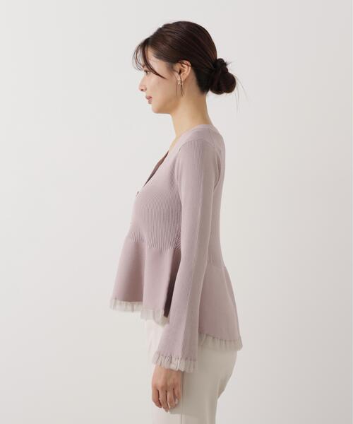 PROPORTION BODY DRESSING(プロポーションボディドレッシング)の「シアー切替ペプラムニット / 1216170108(ニット/セーター・レディース・ブラウン系その他/ブルー/グレー/ピンク/ホワイト系その他・FREE)」の17枚目の写真