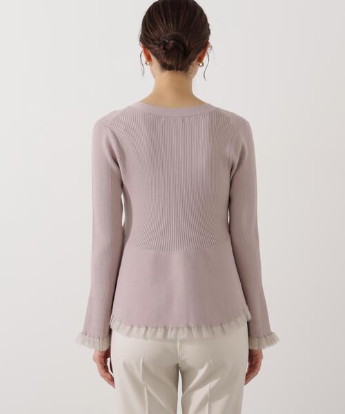 PROPORTION BODY DRESSING(プロポーションボディドレッシング)の「シアー切替ペプラムニット / 1216170108(ニット/セーター・レディース・ブラウン系その他/ブルー/グレー/ピンク/ホワイト系その他・FREE)」の18枚目の写真