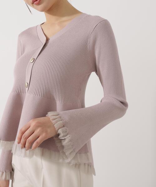 PROPORTION BODY DRESSING(プロポーションボディドレッシング)の「シアー切替ペプラムニット / 1216170108(ニット/セーター・レディース・ブラウン系その他/ブルー/グレー/ピンク/ホワイト系その他・FREE)」の20枚目の写真