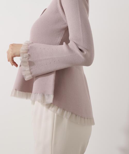 PROPORTION BODY DRESSING(プロポーションボディドレッシング)の「シアー切替ペプラムニット / 1216170108(ニット/セーター・レディース・ブラウン系その他/ブルー/グレー/ピンク/ホワイト系その他・FREE)」の21枚目の写真