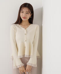 PROPORTION BODY DRESSING | シアー切替ペプラムニット / 1216170108(ニット/セーター)