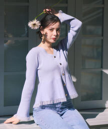 予約商品】ニット/セーター（ブルー・ネイビー/青色系・Vネック