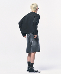 C WEAR BY THE GENIUS（シーウェアバイザジーニアス）の「メンズクロップロングスリーブTシャツブラック（Tシャツ/カットソー）」