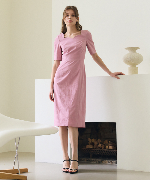 PAUL&ALICE（ポール&アリス）の「HEART NECK DRESS / PINK（ワンピース・レディース・ピンク・MEDIUM/SMALL）」の2枚目の写真