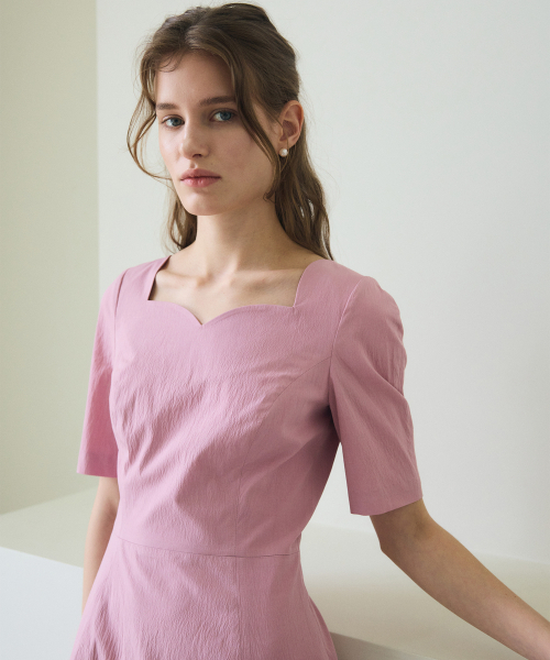 PAUL&ALICE（ポール&アリス）の「HEART NECK DRESS / PINK（ワンピース・レディース・ピンク・MEDIUM/SMALL）」の3枚目の写真