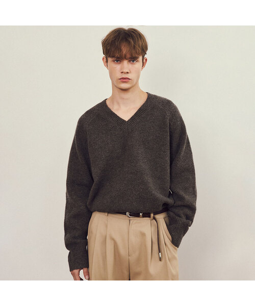 WEDNESDAY OASIS（ウェンズデーオアシス）の「オールウェイズバルキーブラシシンボルニット3COLOR（ニット/セーター・メンズ・グリーン/ブラウン/グレー・MEDIUM/LARGE）」の3枚目の写真