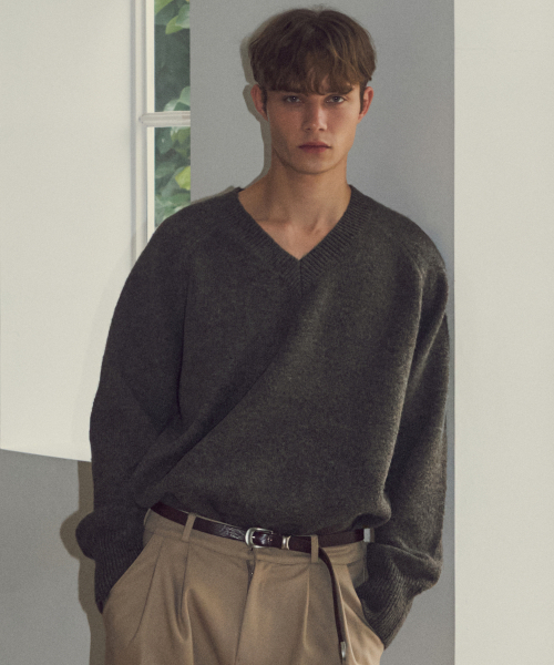 WEDNESDAY OASIS（ウェンズデーオアシス）の「オールウェイズバルキーブラシシンボルニット3COLOR（ニット/セーター・メンズ・グリーン/ブラウン/グレー・MEDIUM/LARGE）」の4枚目の写真