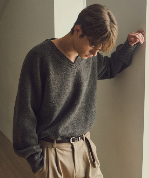 WEDNESDAY OASIS（ウェンズデーオアシス）の「オールウェイズバルキーブラシシンボルニット3COLOR（ニット/セーター・メンズ・グリーン/ブラウン/グレー・MEDIUM/LARGE）」の5枚目の写真