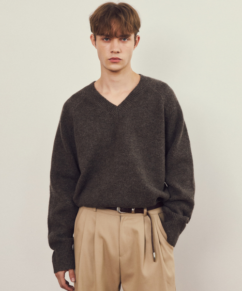 WEDNESDAY OASIS（ウェンズデーオアシス）の「オールウェイズバルキーブラシシンボルニット3COLOR（ニット/セーター・メンズ・グリーン/ブラウン/グレー・MEDIUM/LARGE）」の6枚目の写真