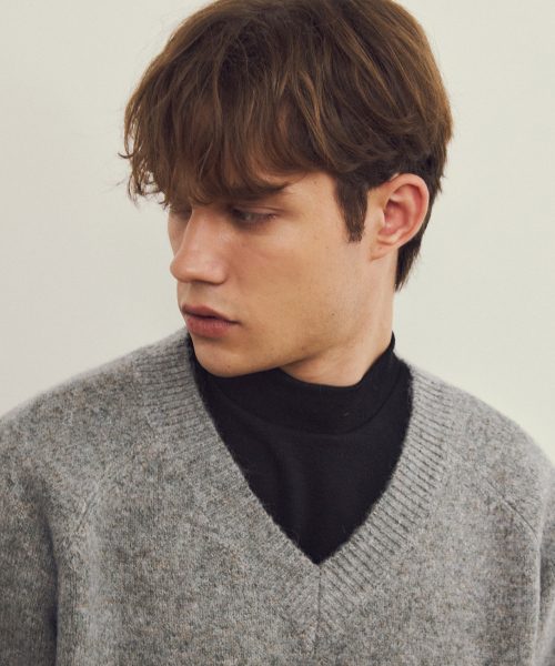 WEDNESDAY OASIS（ウェンズデーオアシス）の「オールウェイズバルキーブラシシンボルニット3COLOR（ニット/セーター・メンズ・グリーン/ブラウン/グレー・MEDIUM/LARGE）」の8枚目の写真