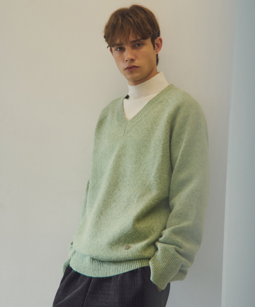 WEDNESDAY OASIS（ウェンズデーオアシス）の「オールウェイズバルキーブラシシンボルニット3COLOR（ニット/セーター・メンズ・グリーン/ブラウン/グレー・MEDIUM/LARGE）」の10枚目の写真