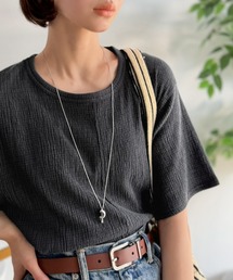 軽やか涼感、さらり抜け感。楊柳ベーシックTシャツ(半袖)