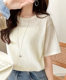軽やか涼感、さらり抜け感。楊柳ベーシックTシャツ(半袖)