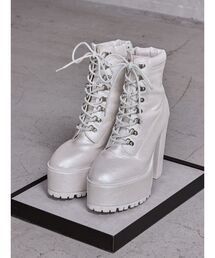 GYDA | shiny lace upタンクソールショートブーツ(ブーツ)