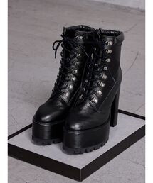 GYDA | shiny lace upタンクソールショートブーツ(ブーツ)