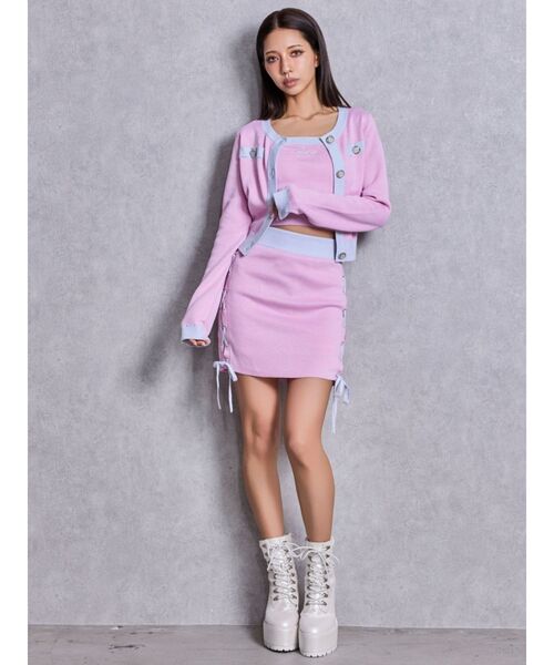 GYDA（ジェイダ）の「shiny lace upタンクソールショートブーツ（ブーツ・レディース・オフホワイト/ブラック・LARGE/MEDIUM/SMALL）」の3枚目の写真