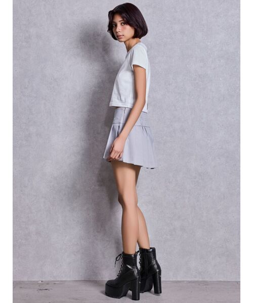 GYDA（ジェイダ）の「shiny lace upタンクソールショートブーツ（ブーツ・レディース・オフホワイト/ブラック・LARGE/MEDIUM/SMALL）」の11枚目の写真