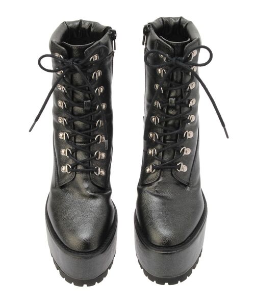 GYDA（ジェイダ）の「shiny lace upタンクソールショートブーツ（ブーツ・レディース・オフホワイト/ブラック・LARGE/MEDIUM/SMALL）」の16枚目の写真