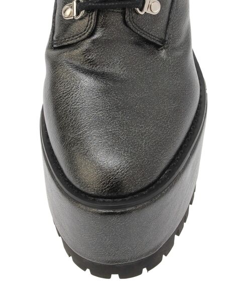 GYDA（ジェイダ）の「shiny lace upタンクソールショートブーツ（ブーツ・レディース・オフホワイト/ブラック・LARGE/MEDIUM/SMALL）」の20枚目の写真