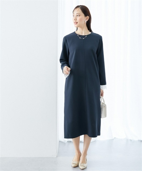 7days Life Styling(セブンデイズライフスタイリング)の「レースカフスストレッチワンピース(ワンピース・レディース・ブラック/ネイビー・3L/LL/L/M)」の22枚目の写真