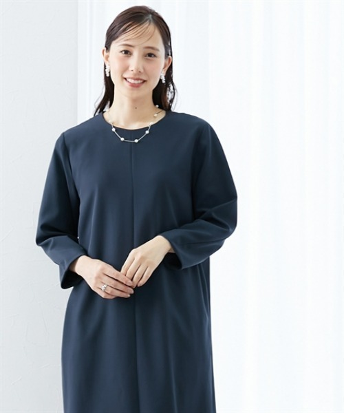 7days Life Styling(セブンデイズライフスタイリング)の「レースカフスストレッチワンピース(ワンピース・レディース・ブラック/ネイビー・3L/LL/L/M)」の5枚目の写真