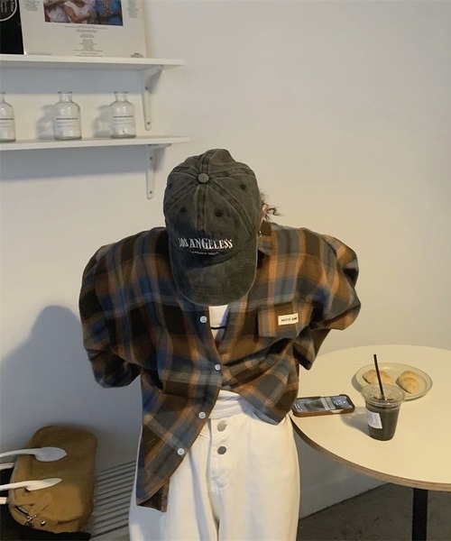 inst.ALL(インストール)の「春も使える!フラップチェックシャツ(シャツ/ブラウス・レディース・ブルー/オレンジ・M)」の16枚目の写真