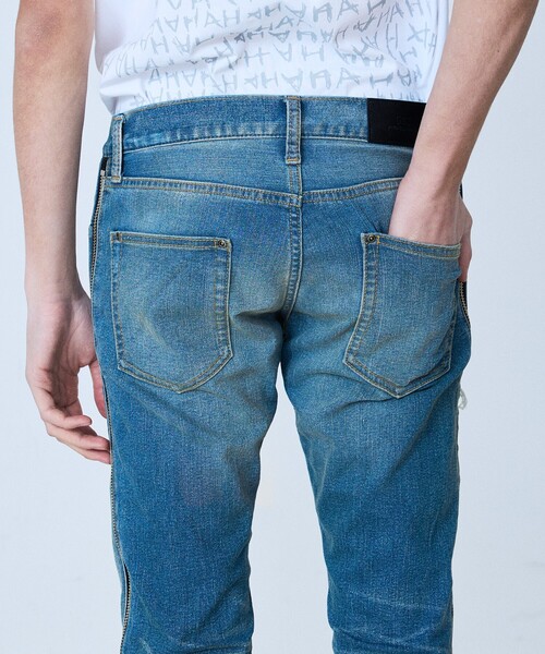 5351 POUR LES HOMMES（ゴーサンゴーイチプールオム）の「【サイドジップ】ダメージ スキニー デニム（デニムパンツ・メンズ・ライトブルー・44/46/48/50）」の8枚目の写真