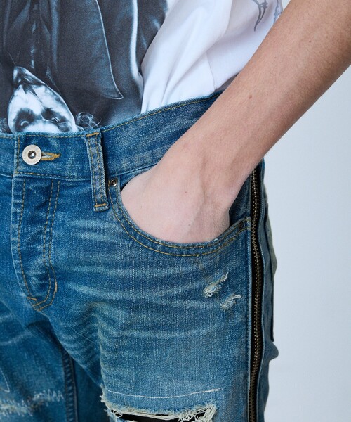 5351 POUR LES HOMMES（ゴーサンゴーイチプールオム）の「【サイドジップ】ダメージ スキニー デニム（デニムパンツ・メンズ・ライトブルー・44/46/48/50）」の11枚目の写真