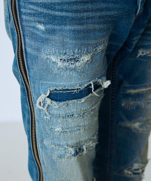 5351 POUR LES HOMMES（ゴーサンゴーイチプールオム）の「【サイドジップ】ダメージ スキニー デニム（デニムパンツ・メンズ・ライトブルー・44/46/48/50）」の12枚目の写真