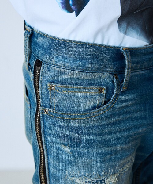 5351 POUR LES HOMMES（ゴーサンゴーイチプールオム）の「【サイドジップ】ダメージ スキニー デニム（デニムパンツ・メンズ・ライトブルー・44/46/48/50）」の13枚目の写真