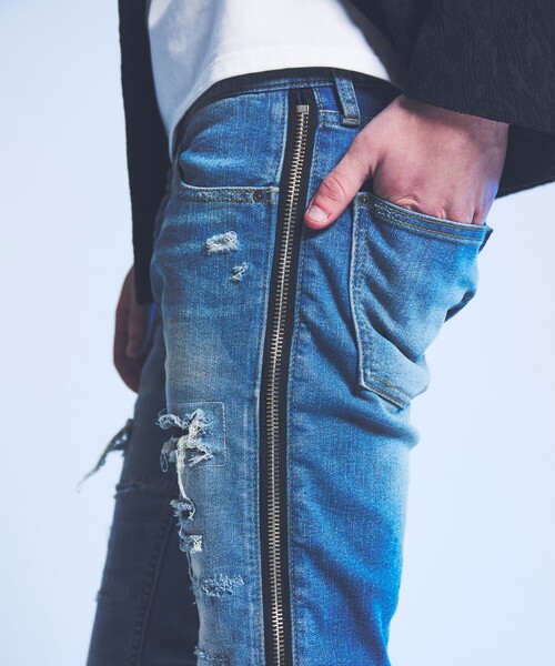 5351 POUR LES HOMMES(ゴーサンゴーイチプールオム)の「【サイドジップ】ダメージ スキニー デニム(デニムパンツ・メンズ・ライトブルー・44/46/48/50)」の22枚目の写真