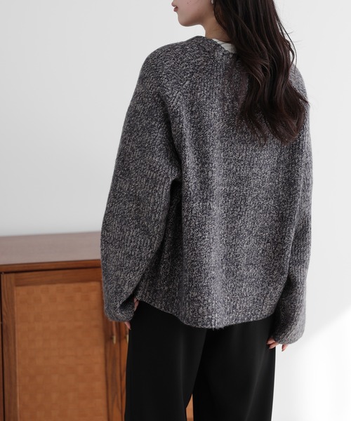 SUNFLOWER EIGHT(サンフラワーエイト)の「ゆるシルエットニットプルオーバー(ニット/セーター・レディース・ネイビー/ボルドー/ブラウン・M)」の9枚目の写真