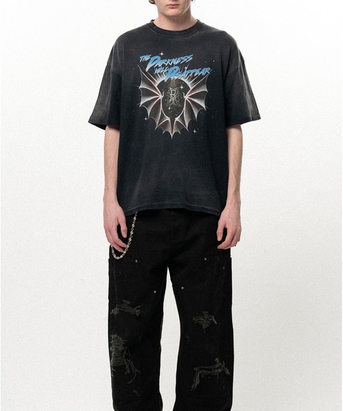 KAMIYA(カミヤ)の「"THE DARKNESS WILL DISAPPEAR" Distressed T-shirt(Tシャツ/カットソー・メンズ・ブラック/レッド/ネイビー・S/M)」の5枚目の写真