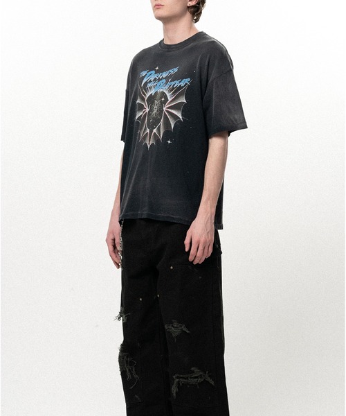KAMIYA(カミヤ)の「"THE DARKNESS WILL DISAPPEAR" Distressed T-shirt(Tシャツ/カットソー・メンズ・ブラック/レッド/ネイビー・S/M)」の6枚目の写真
