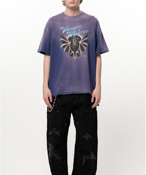 KAMIYA(カミヤ)の「"THE DARKNESS WILL DISAPPEAR" Distressed T-shirt(Tシャツ/カットソー・メンズ・ブラック/レッド/ネイビー・S/M)」の10枚目の写真