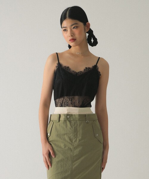 Ray BEAMS（レイビームス）の「レース キリカエ キャミワンピース（ワンピース・レディース・ブラック/オフホワイト・0/1）」の10枚目の写真