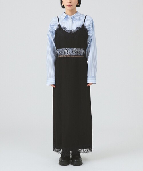 Ray BEAMS（レイビームス）の「レース キリカエ キャミワンピース（ワンピース・レディース・ブラック/オフホワイト・0/1）」の11枚目の写真