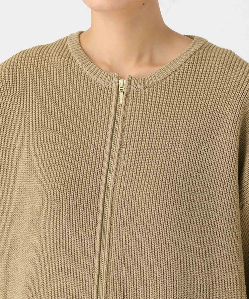 Elura(エルーラ)の「リネンライクジップカーディガン/646535(カーディガン/ボレロ・レディース・ダークブラウン/ベージュ/オフホワイト・FREE)」の21枚目の写真