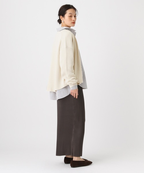 Elura(エルーラ)の「リネンライクジップカーディガン/646535(カーディガン/ボレロ・レディース・ダークブラウン/ベージュ/オフホワイト・FREE)」の6枚目の写真