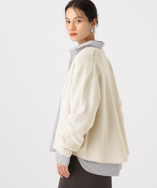 Elura(エルーラ)の「リネンライクジップカーディガン/646535(カーディガン/ボレロ・レディース・ダークブラウン/ベージュ/オフホワイト・FREE)」の4枚目の写真