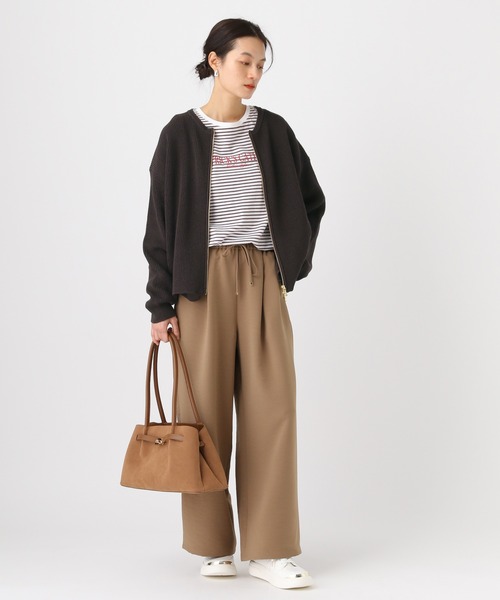 Elura(エルーラ)の「リネンライクジップカーディガン/646535(カーディガン/ボレロ・レディース・ダークブラウン/ベージュ/オフホワイト・FREE)」の16枚目の写真