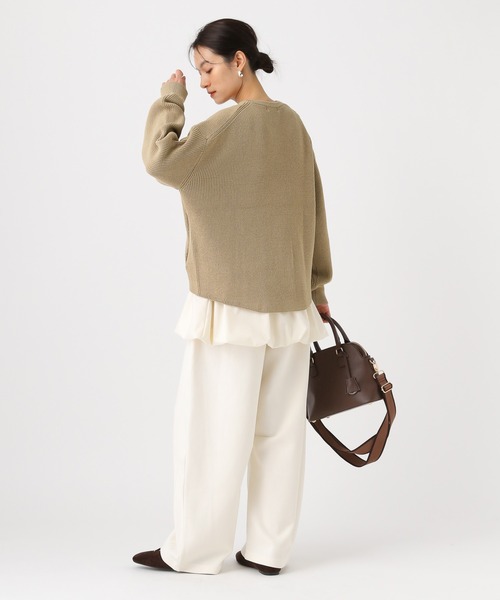 Elura(エルーラ)の「リネンライクジップカーディガン/646535(カーディガン/ボレロ・レディース・ダークブラウン/ベージュ/オフホワイト・FREE)」の11枚目の写真