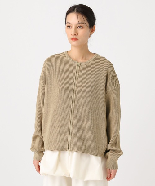 Elura(エルーラ)の「リネンライクジップカーディガン/646535(カーディガン/ボレロ・レディース・ダークブラウン/ベージュ/オフホワイト・FREE)」の18枚目の写真