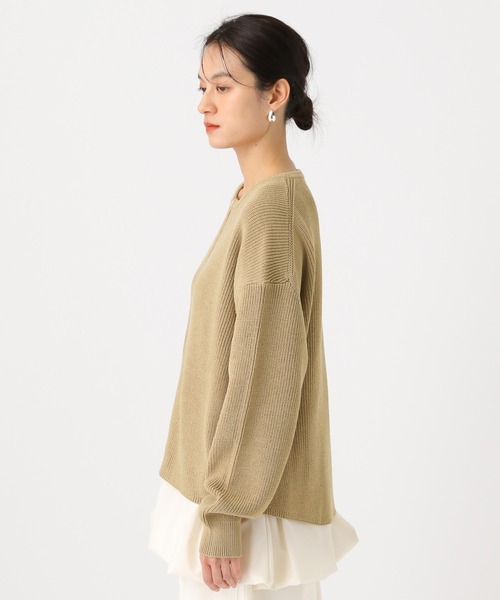 Elura(エルーラ)の「リネンライクジップカーディガン/646535(カーディガン/ボレロ・レディース・ダークブラウン/ベージュ/オフホワイト・FREE)」の19枚目の写真