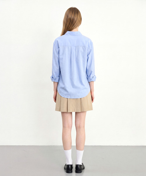 BASIC HOUSE(ベーシックハウス)の「プレミアムオックスフォードレギュラーフィット長袖シャツブルーLYWS0102(シャツ/ブラウス・メンズ・ブルー・FREE)」の18枚目の写真