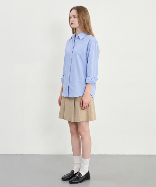 BASIC HOUSE(ベーシックハウス)の「プレミアムオックスフォードレギュラーフィット長袖シャツブルーLYWS0102(シャツ/ブラウス・メンズ・ブルー・FREE)」の7枚目の写真