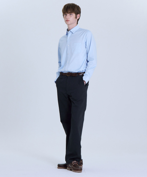 BASIC HOUSE(ベーシックハウス)の「プレミアムオックスフォードレギュラーフィット長袖シャツブルーLYWS0102(シャツ/ブラウス・メンズ・ブルー・FREE)」の12枚目の写真